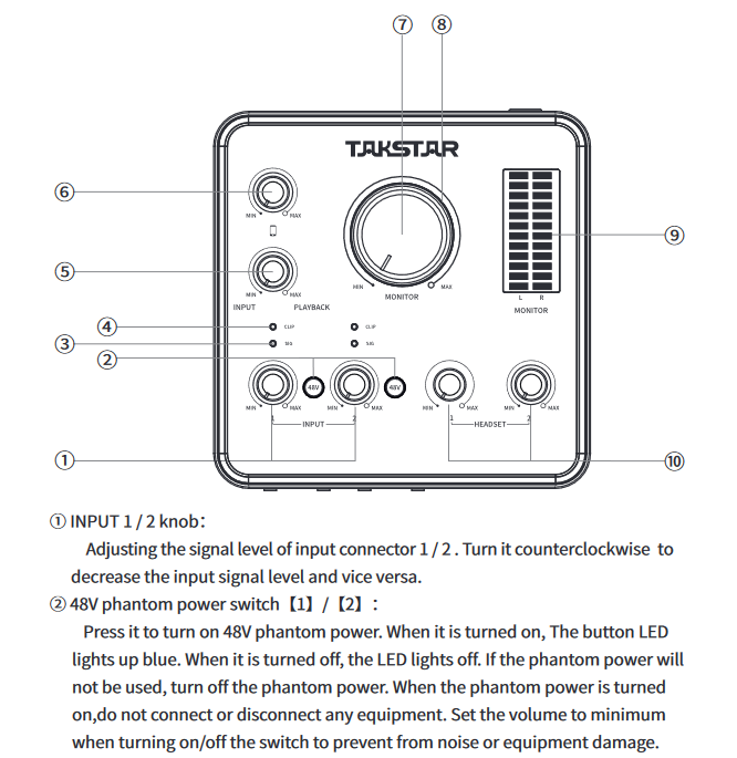 Takstar MX630 Professional Sound Card