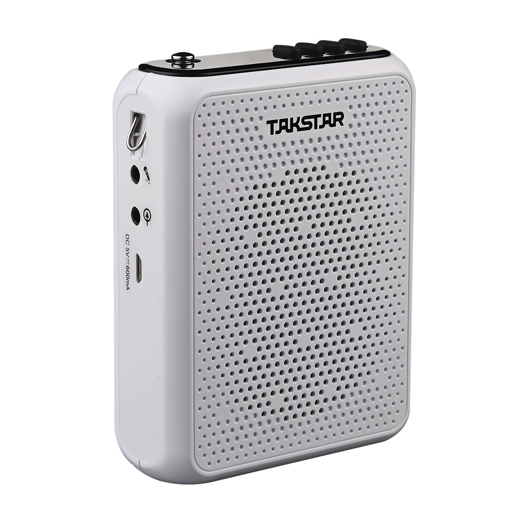 Takstar E300W Wireless Portable Voice Amplifier white color has audio input, power port
