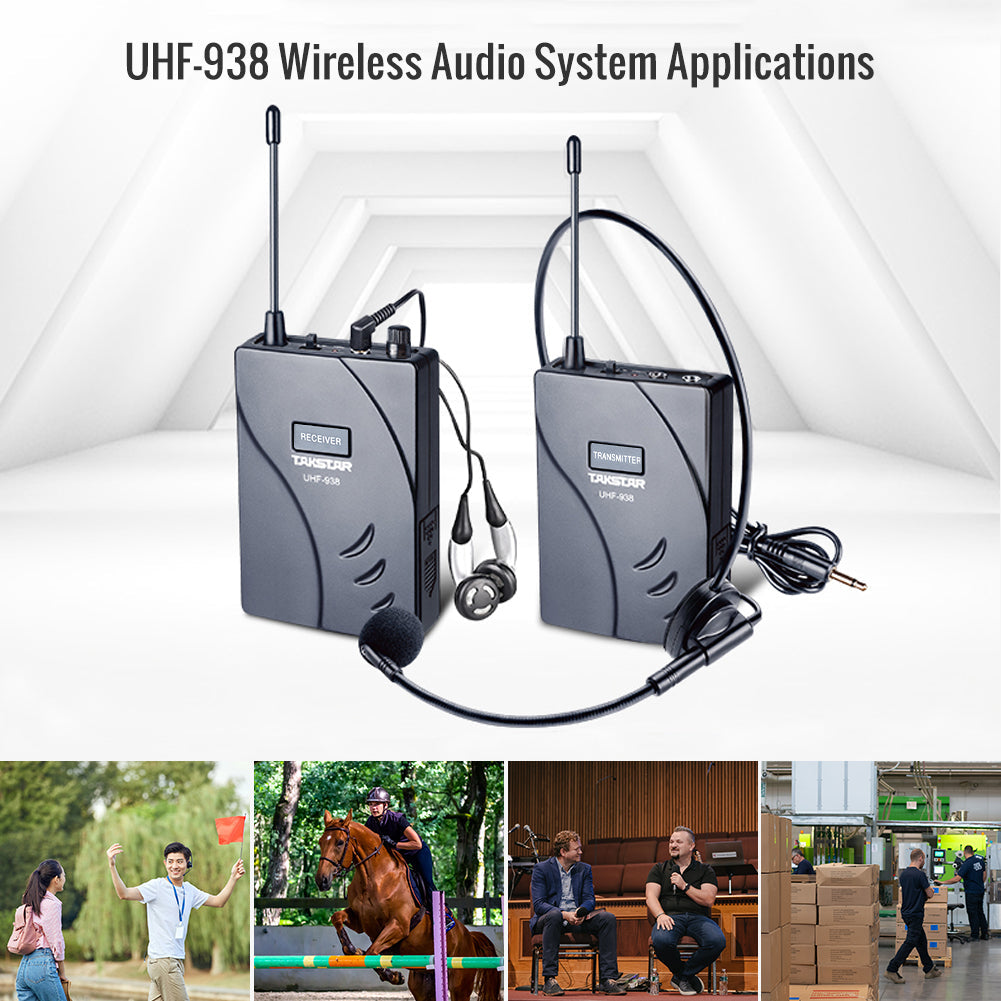 Takstar UHF-938 Wireless Tour Guide Audio Transmission System Applications examples tour guiding, equestrian, simultaneous interpretation, warehouse instructions