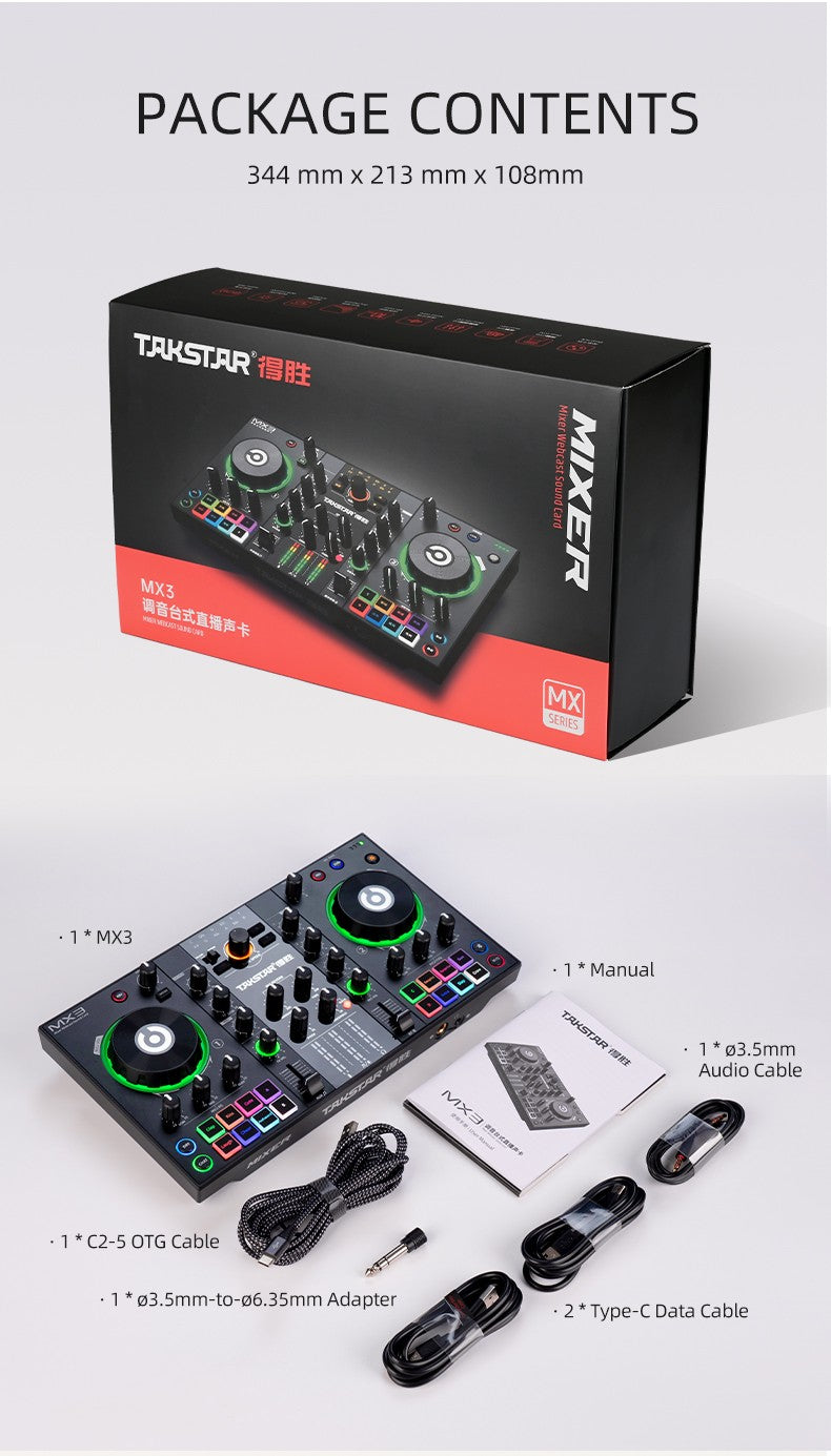 TAKSTAR MX3 Mixer Webcast Sound Card