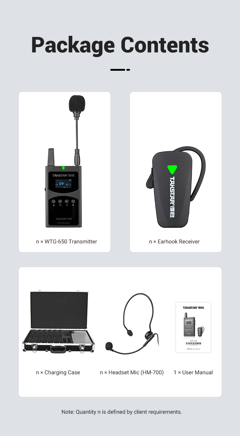 TAKSTAR WTG-650 UHF Wireless Tour Guide System