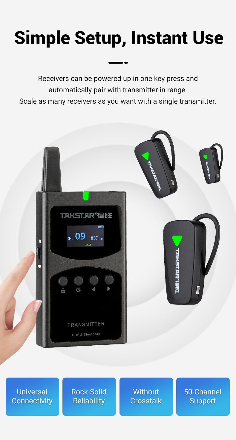 TAKSTAR WTG-650 UHF Wireless Tour Guide System