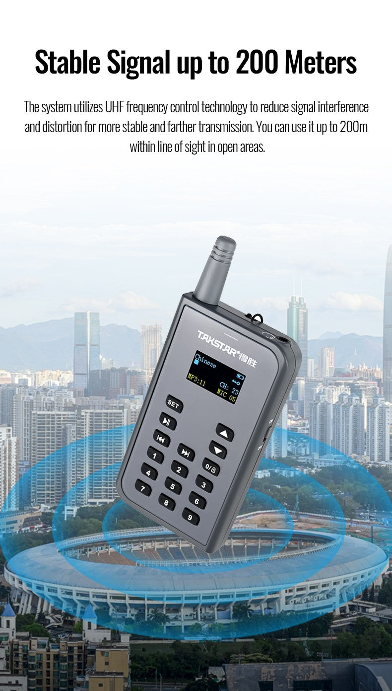 TAKSTAR WTG-700 Wireless Tour Guide System 800-1000MHz