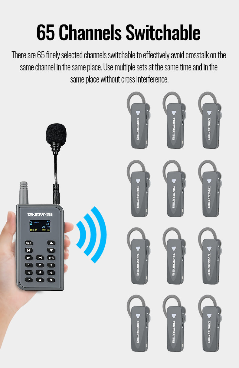 TAKSTAR WTG-700 Wireless Tour Guide System 800-1000MHz