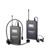 Takstar WTG-500 UHF Wireless Tour Guide System has one transmitter comes with a headworn microphone, and one receiver comes with a pair of headphone.