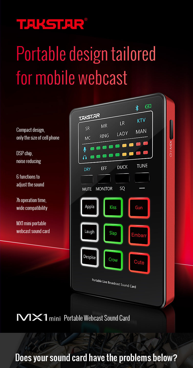 Takstar MX1 mini Audio Mixer Professional Live Sound Card