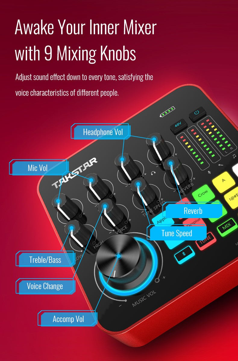 Takstar MX1 PRO Mixer Webcast Sound Card