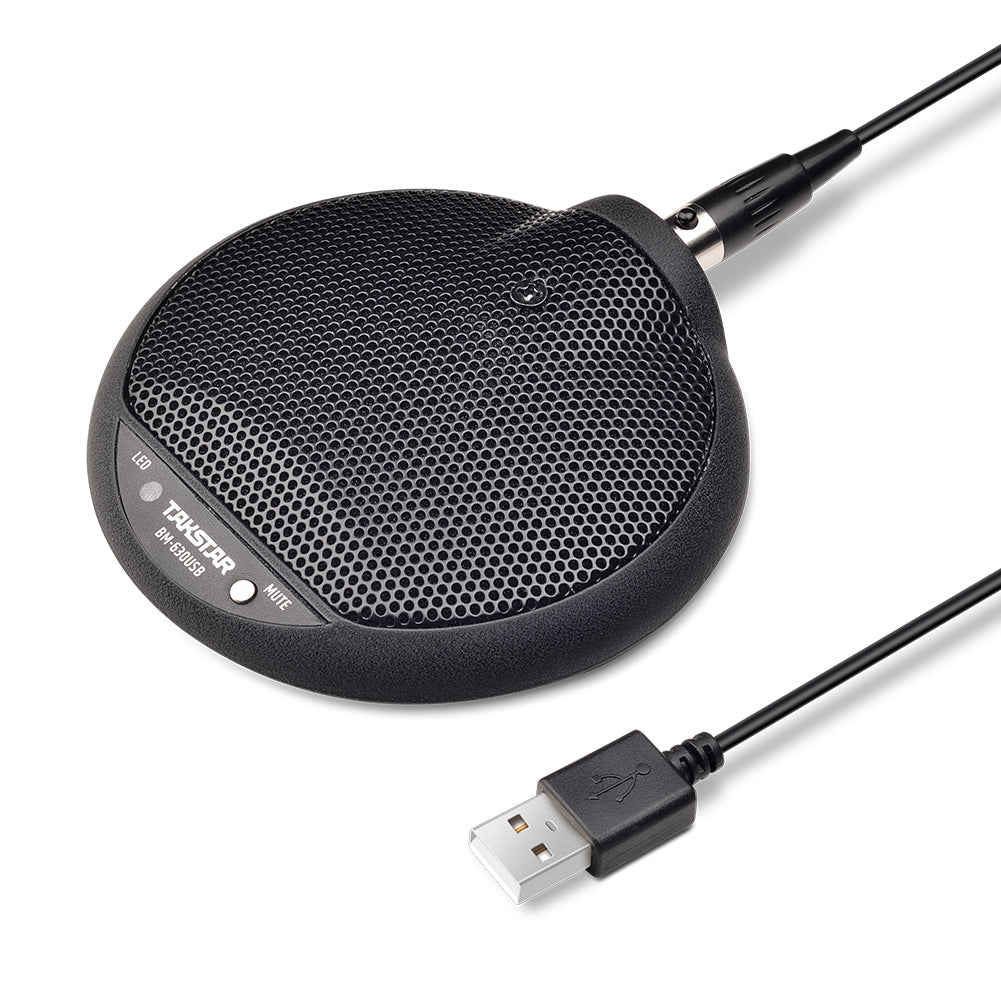 Takstar BM-630USB black round shape boundary microphone with usb cord