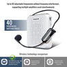 Takstar E300W Wireless Portable Voice Amplifier uses UHF wireless technology  with a wide transmission range and anti-interference capability