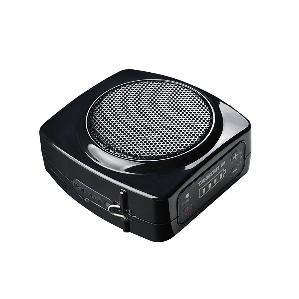 Takstar E6 Portable Voice Amplifier has battery indicator lights, power button, volume up & down buttons