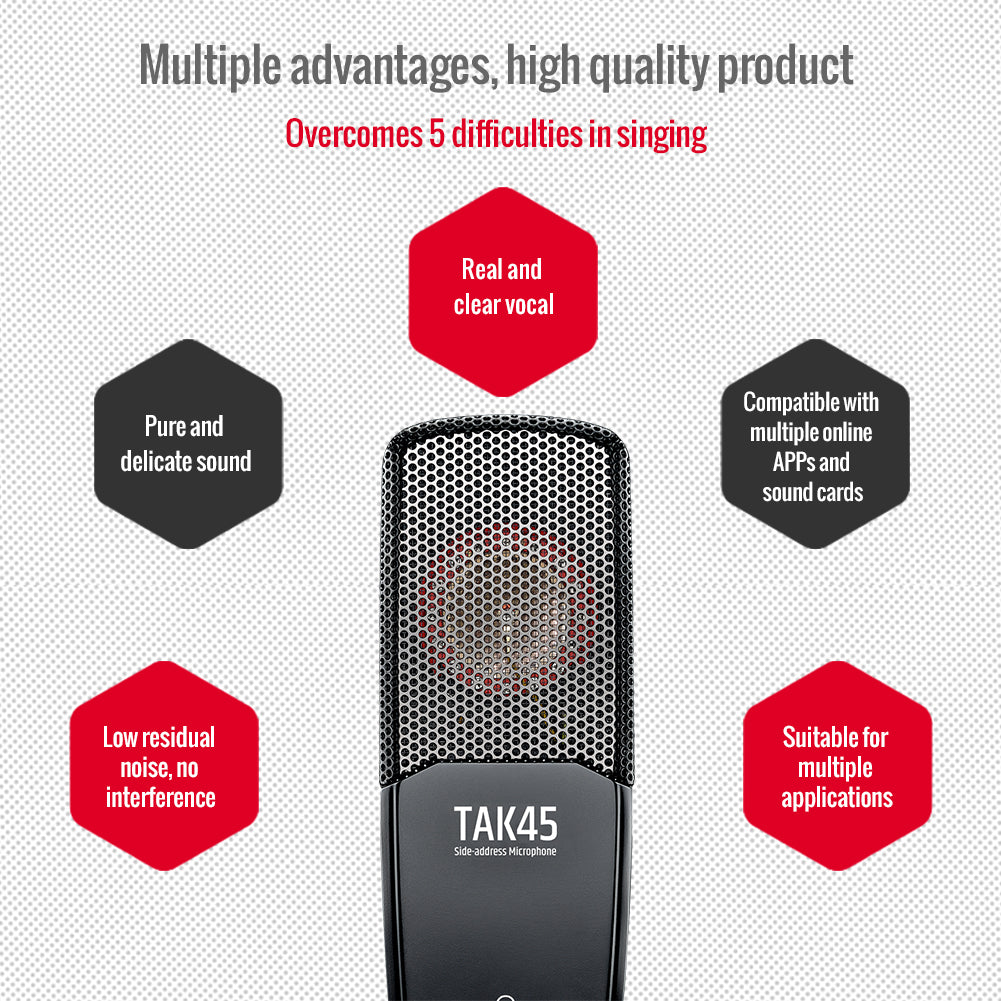Takstar TAK45 Studio Condenser Microphone overcomes 5 difficulties in singing