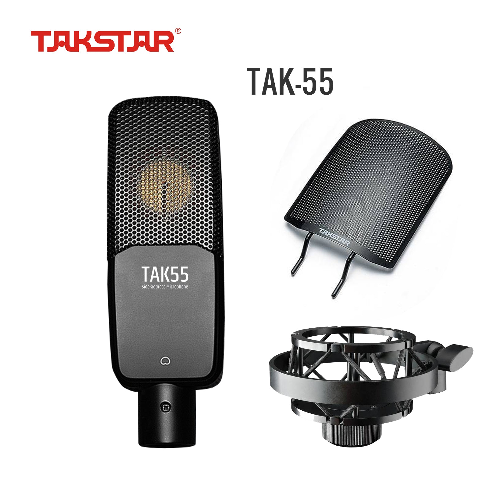 Microfono Profesional Retro Takstar Ta55d Vocal + Base Boom