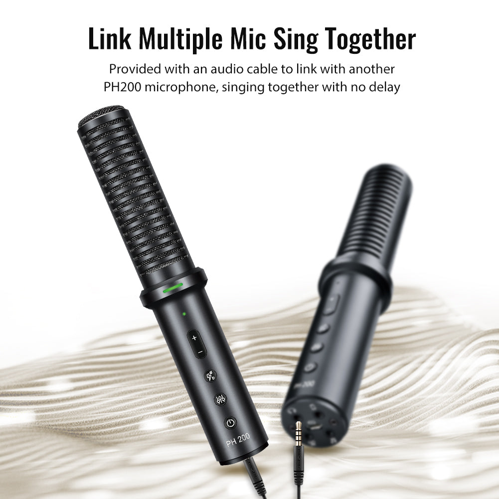 Takstar PH200 Mobile Karaoke Microphone link with multiple microphone to sing together with no delay
