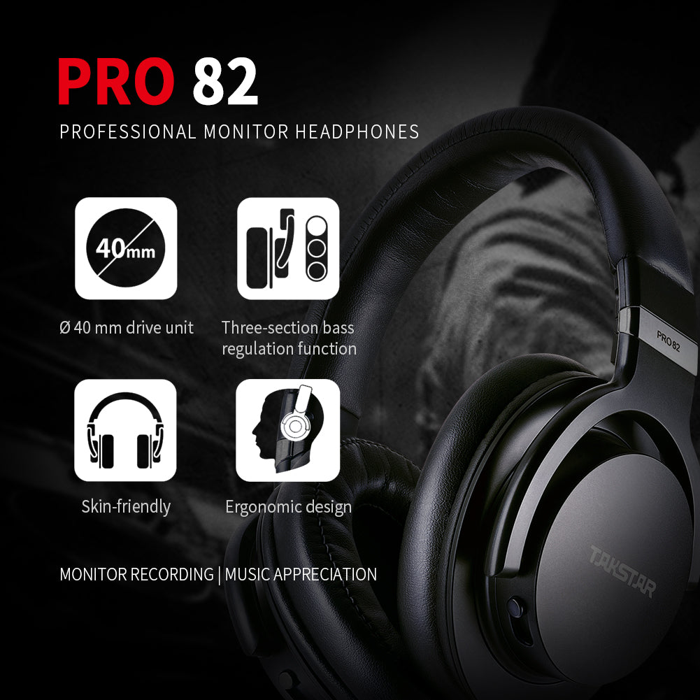 Auriculares Profesionales DJ Vivo Takstar PRO82 Audio Auriculares DJ