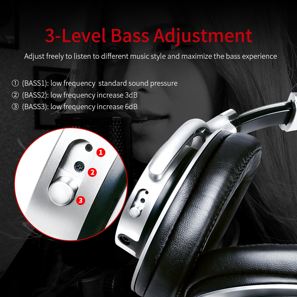 Takstar PRO 82 Studio Monitor Headphone three level bass adjustment switch 