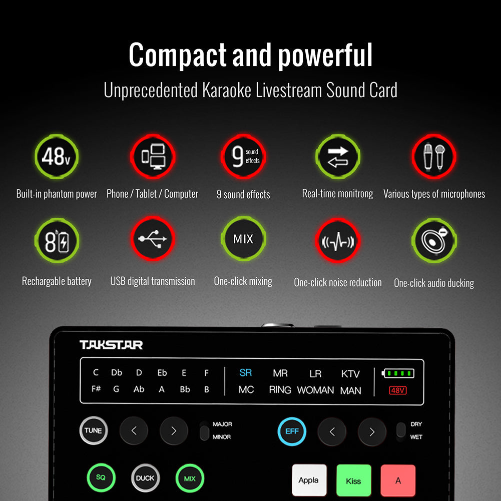 Takstar SC-M1 Portable Livestream Audio Panel ten features