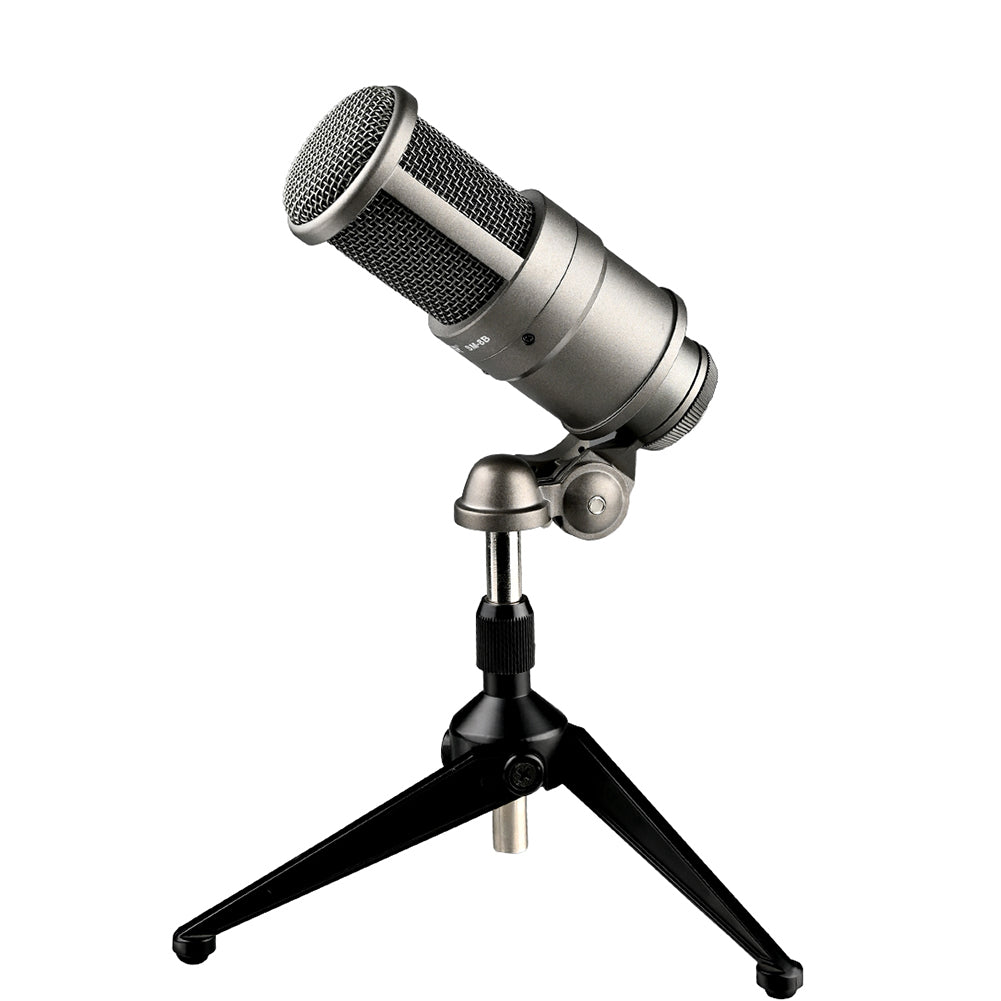 Takstar SM-8B Studio Recording Condenser Microphone assembled on a tripod