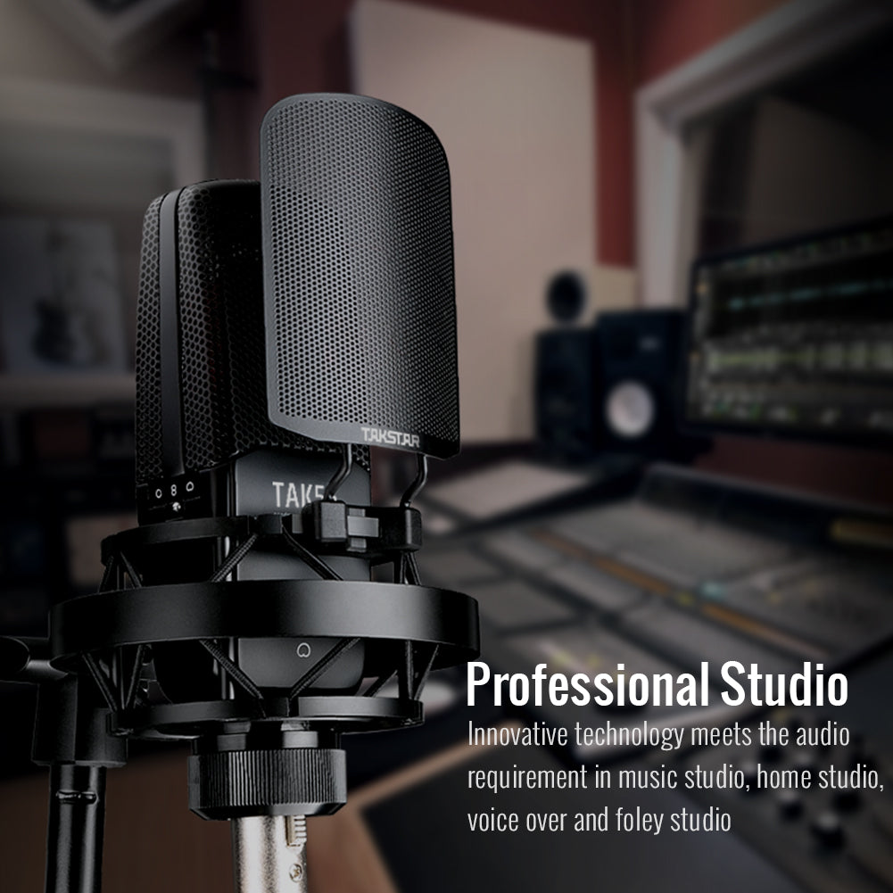 Takstar TAK55 Professional Studio Large Diaphragm Condenser Microphone professional studio recording home studio recording voice over and foley studio recording