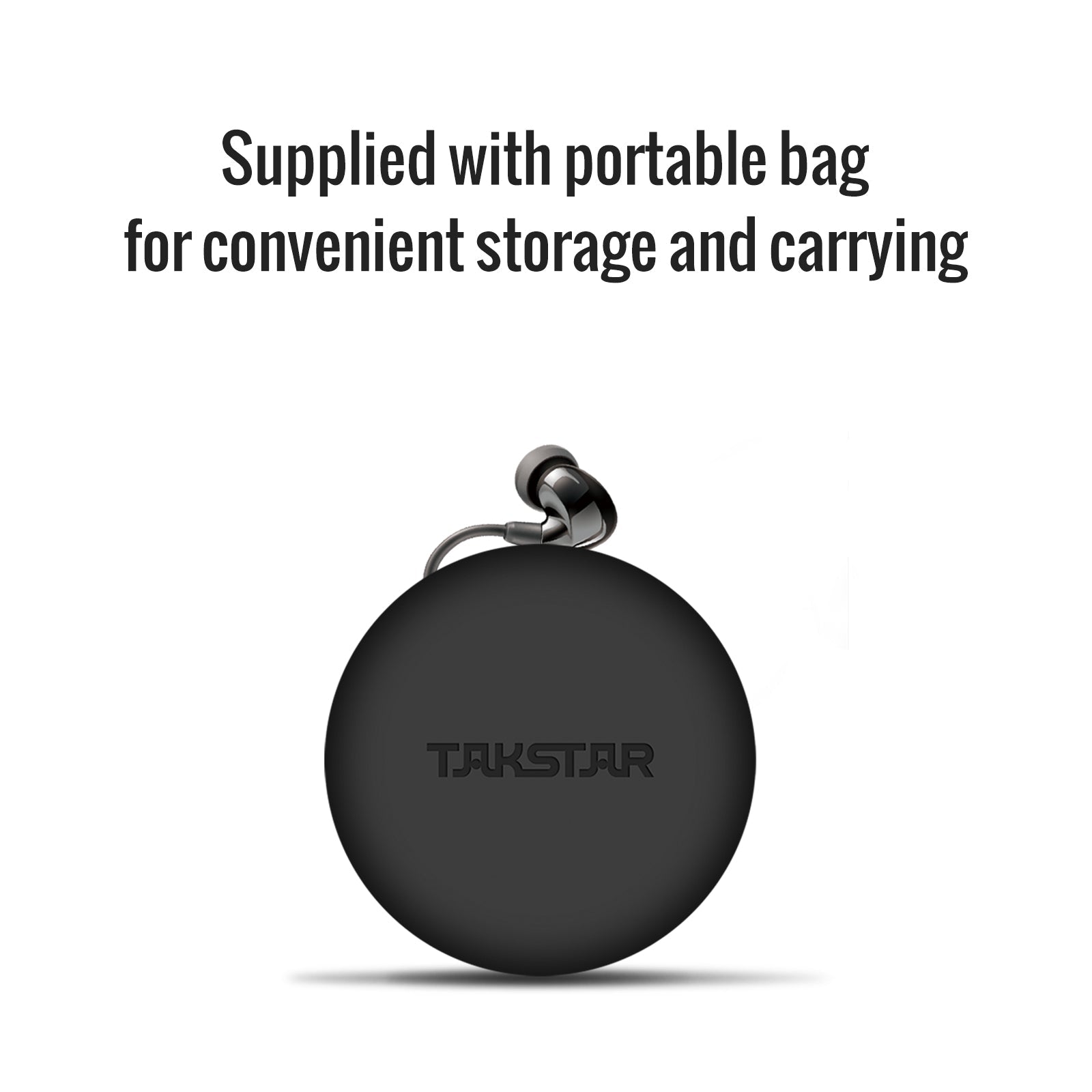 Takstar TS-2260 In-ear Monitor Headphone black color silicon storage bag 