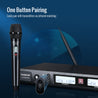 Takstar TS-8808HH UHF Wireless Handheld Dual Microphone System has infrared pairing easily operate with one button on the receiver to automatically pair with transmitters