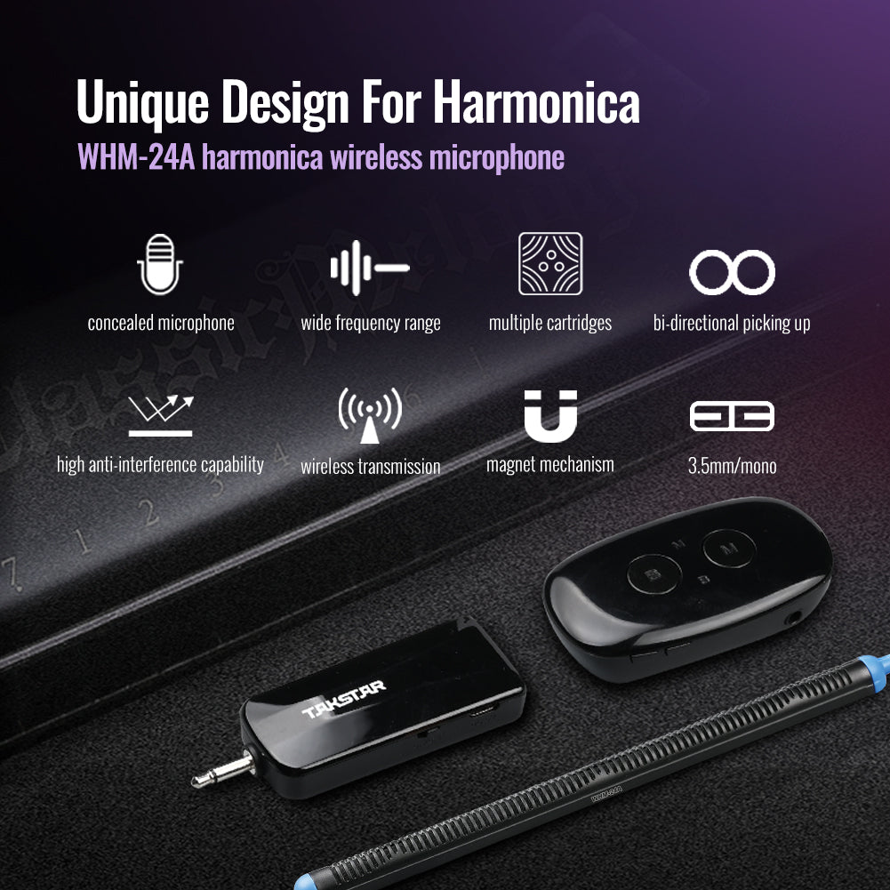 Takstar WHM-24A Wireless Harmonica Microphone has 8 features