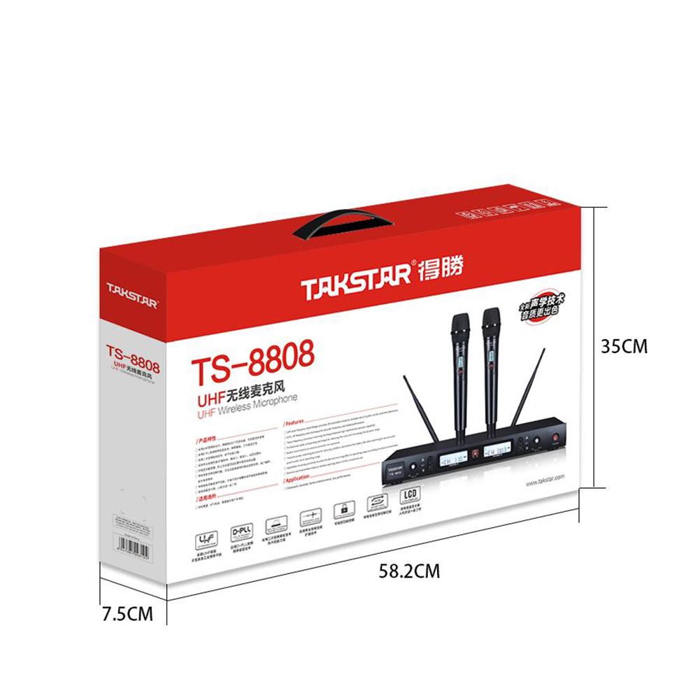 Takstar TS-8808HH UHF Wireless Handheld Dual Microphone System Package dimensions: 58.2cm*7.5cm*35cm